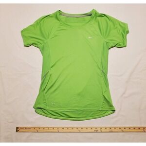Nike Dri Fit Womens Small High Vis Green Short Sleeve Workout Sport T Shirt